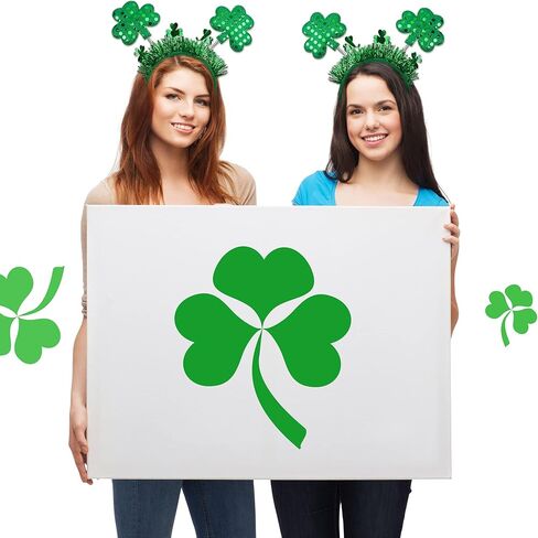 10 قطع من عصابات الرأس القديس باتريك شامروك أخضر شامروك هيد بوبرز عيد القديس باتريك من ترونيسترو، عصابة رأس احتفالية لعيد القديس باتريك لتزيين زي الحفلات الإيرلندية in Kuwait