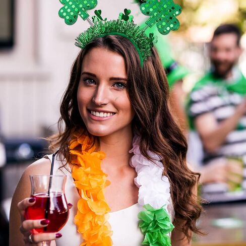 10 قطع من عصابات الرأس القديس باتريك شامروك أخضر شامروك هيد بوبرز عيد القديس باتريك من ترونيسترو، عصابة رأس احتفالية لعيد القديس باتريك لتزيين زي الحفلات الإيرلندية in Kuwait