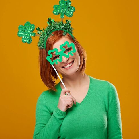 10 قطع من عصابات الرأس القديس باتريك شامروك أخضر شامروك هيد بوبرز عيد القديس باتريك من ترونيسترو، عصابة رأس احتفالية لعيد القديس باتريك لتزيين زي الحفلات الإيرلندية in Kuwait