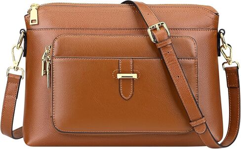 اوفر ايرث شنطة كروس من الجلد الطبيعي للنساء والسيدات، شنطة كروس من الجلد الطبيعي مع جيب للبطاقات in Kuwait