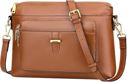 اوفر ايرث شنطة كروس من الجلد الطبيعي للنساء والسيدات، شنطة كروس من الجلد الطبيعي مع جيب للبطاقات in Kuwait