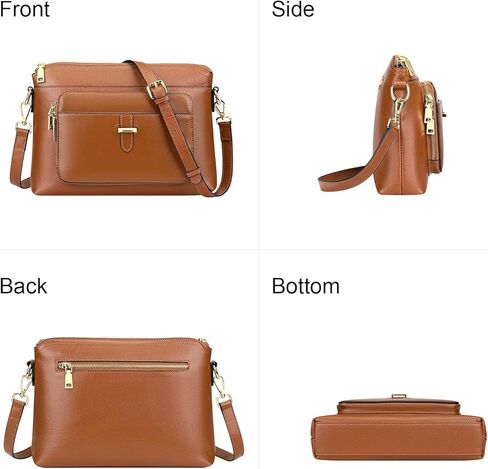 اوفر ايرث شنطة كروس من الجلد الطبيعي للنساء والسيدات، شنطة كروس من الجلد الطبيعي مع جيب للبطاقات in Kuwait