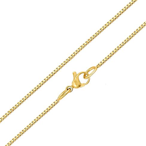 SISGEM 10K Yellow Gold Solid Gold Box Link Chain for Necklace 0.6mm Box Chain with Lobster Claw Clasp Fine Jewelry Gift for Women in Saudi Arabia