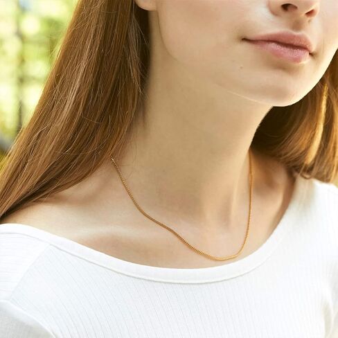 SISGEM 10K Yellow Gold Solid Gold Box Link Chain for Necklace 0.6mm Box Chain with Lobster Claw Clasp Fine Jewelry Gift for Women in Saudi Arabia