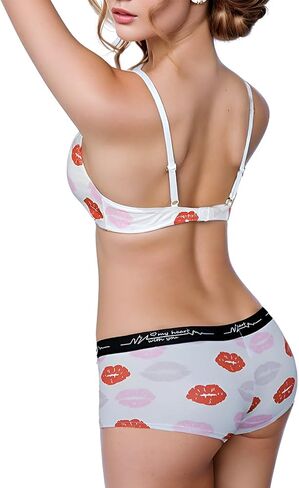 طقم حمالة صدر ولباس داخلي لاسلكي من القطن للنساء من Varsbaby، غير مبطن، مريح للاستخدام اليومي، ملابس داخلية in Kuwait