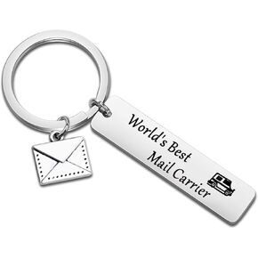 WSNANG World's Best Mail Carrier Keychain Mail Carrier Gift Thank You Gift for Postal Worker