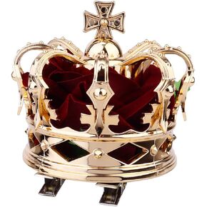 PRETYZOOM Mini King Crown Hairpin Headdress Hair Accessories King Party Hats Halloween Costume Prom Accessories(Black)