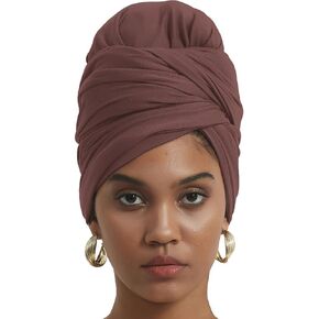 corciova Long Soft Head Wrap Turban Headband for Black Women Two Way Stretch Fashion African Head Covering Jersey Hijab Scarf in Kuwait