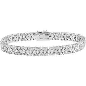 La4ve Diamonds 1/2 Carat Diamond, Sterling Silver Prong Set Miracle Plated Round-cut Diamond Link Bracelet (J-K, I2-I3) Real Diamond Jewelry for Women s |Gift Box Included in Kuwait
