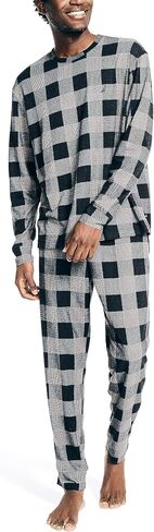 Nautica mens Nautica Waffle Buffalo Plaid Pajama Pant Set Pajama Set in Saudi Arabia