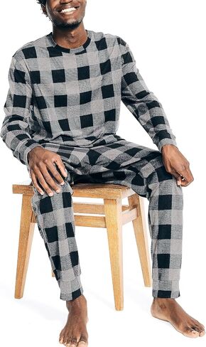 Nautica mens Nautica Waffle Buffalo Plaid Pajama Pant Set Pajama Set in Saudi Arabia