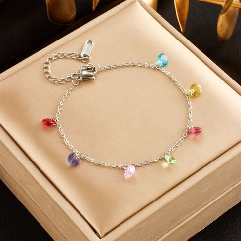 366DAYS Ankle Bracelet for Women Stainless Steel  Chain Beach Anklet Bracelet Adjustable Jewelry in Kuwait