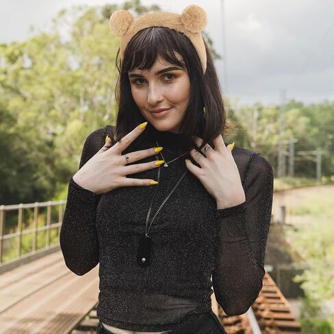 Bear Ears Plush Headbands for Women and Girls - Cute Animal Costume Party Accessories, Skincare Makeup Headbands, Brown in Kuwait