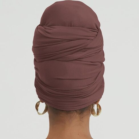 corciova Long Soft Head Wrap Turban Headband for Black Women Two Way Stretch Fashion African Head Covering Jersey Hijab Scarf in Kuwait