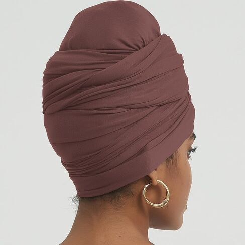 corciova Long Soft Head Wrap Turban Headband for Black Women Two Way Stretch Fashion African Head Covering Jersey Hijab Scarf in Kuwait