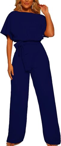VENDAU Jumpsuits for Women Dressy Romper Pants Suits Rompers Pantsuit Jumper for Women One Piece Outfit Loose Wide Leg Casual in Saudi Arabia