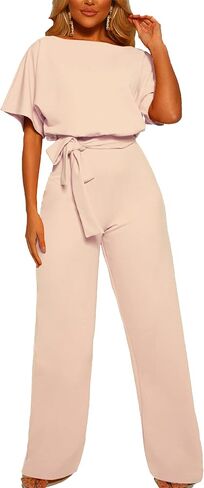 VENDAU Jumpsuits for Women Dressy Romper Pants Suits Rompers Pantsuit Jumper for Women One Piece Outfit Loose Wide Leg Casual in Saudi Arabia