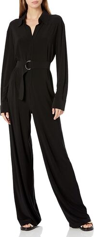 Norma Kamali womens Nk Shirt Straight Leg Jumpsuit W/Collar Stand in Saudi Arabia