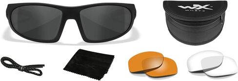 Wiley X Romer 3 Sunglasses - Matte Black/Smoke Grey/Clear/Light Rust, Medium/Large in Kuwait