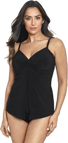 Miraclesuit Women's Swimwear Love Knot Sweetheart Neckline Underwire Bra Tankini Bathing Suit Top, Black, 16 in Saudi Arabia