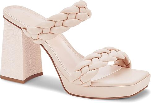 Coutgo Womens Platform Heels Chunky Heel Braided Heeled Sandals Slip on High Mules Party Summer Dress Shoes in Saudi Arabia