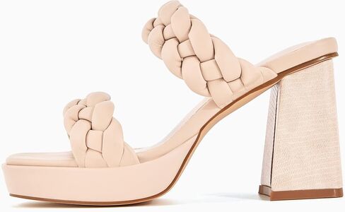 Coutgo Womens Platform Heels Chunky Heel Braided Heeled Sandals Slip on High Mules Party Summer Dress Shoes in Saudi Arabia