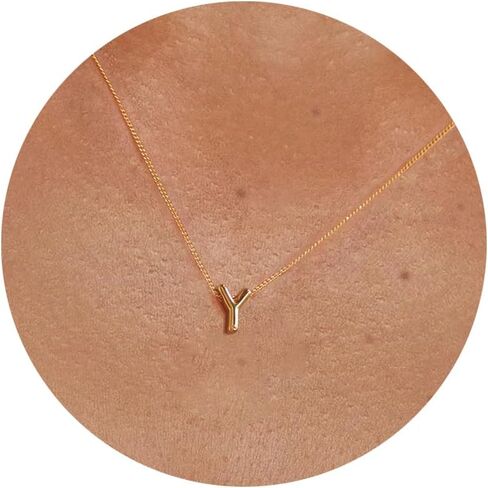 Vavily Small Letter Necklace,Dainty Gold Initial Necklaces 14K Gold Plated Personalized Tiny Initial Pendant Necklace Cute Letter Name Choker Necklaces for Women Teen Girls in Saudi Arabia
