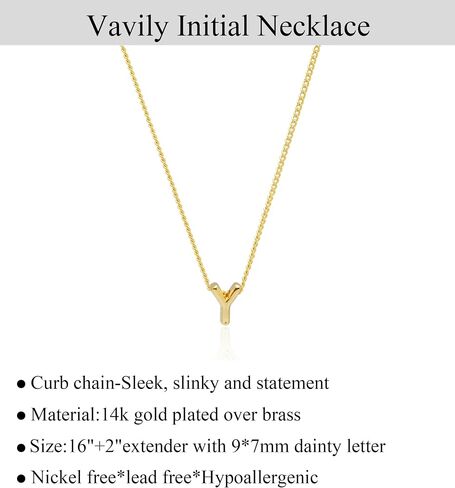 Vavily Small Letter Necklace,Dainty Gold Initial Necklaces 14K Gold Plated Personalized Tiny Initial Pendant Necklace Cute Letter Name Choker Necklaces for Women Teen Girls in Saudi Arabia