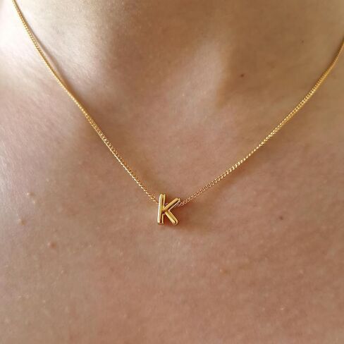 Vavily Small Letter Necklace,Dainty Gold Initial Necklaces 14K Gold Plated Personalized Tiny Initial Pendant Necklace Cute Letter Name Choker Necklaces for Women Teen Girls in Saudi Arabia