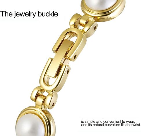 ADSBIAOYE Elegant Women Pearl Bracelet Watches Fashion Dress Quartz Watch Ladies Gift Watches in Saudi Arabia