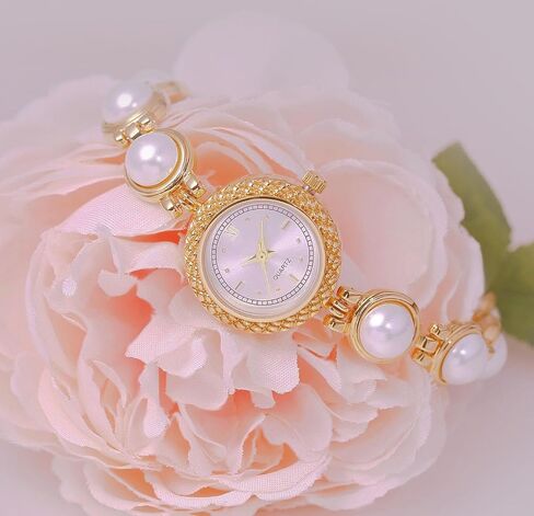 ADSBIAOYE Elegant Women Pearl Bracelet Watches Fashion Dress Quartz Watch Ladies Gift Watches in Saudi Arabia