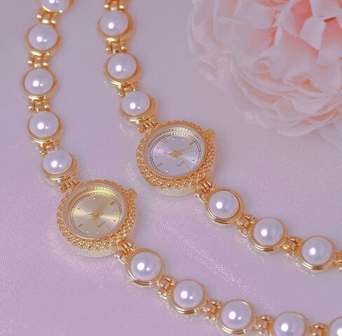 ADSBIAOYE Elegant Women Pearl Bracelet Watches Fashion Dress Quartz Watch Ladies Gift Watches in Saudi Arabia