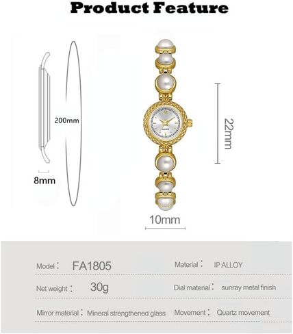 ADSBIAOYE Elegant Women Pearl Bracelet Watches Fashion Dress Quartz Watch Ladies Gift Watches in Saudi Arabia