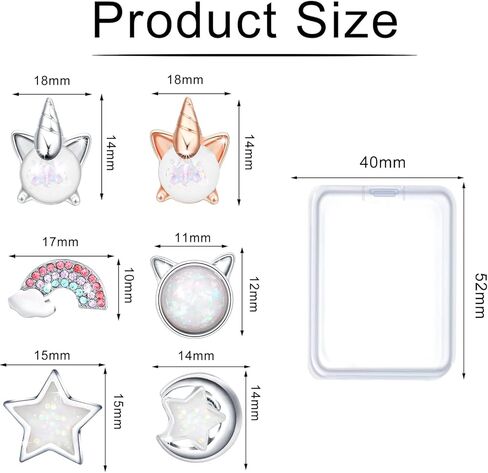 Hicdaw 12 Pairs Hypoallergenic Earrings for Girls Unicorn Earrings for Teen Girls Kids Women Opal Earrings Stainless Steel Cute Stud Earrings Set in Kuwait