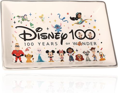 Disney 100 Jewelry Plate, Officially Licensed D100 Cute Celebration Trinket Tray, Celebrating 100 Years of Wonder in Kuwait