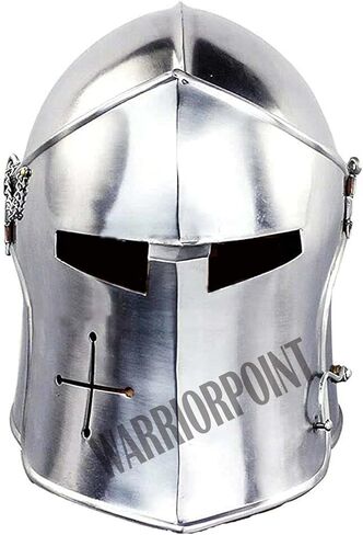 خوذة درع، خوذة فرسان خوذة باربوتا ميدفال لفرسان المعبد الصليبي درع خوذة فضية in Kuwait