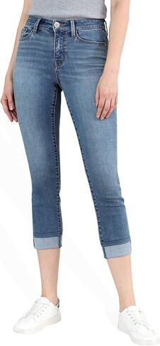 OFLUCK Women's Mid Rise Stretchy Capris Tummy Control Casual Summer Capri Pants Outdoor Work Jeans in Kuwait