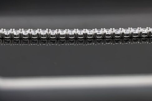 سوار تنس للجنسين من الفضة الاسترلينية مطلي بالذهب الابيض عيار 14 قيراط مقاس 8 انش من بوشاديم، بتصميم دائري مقلد ومرصع بالزركونيا المكعب الابيض مقاس 5 ملم، سوار هدية للنساء (نقاء VVS1، لون دي)، 8 انش، in Kuwait