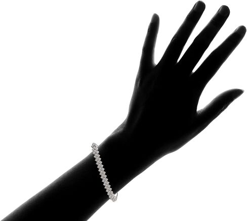 سوار بولو من DiamondMuse 0.20 قيراط من الذهب الأبيض فوق الفضة الاسترليني والماس للنساء in Kuwait