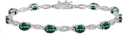 B. BRILLIANT Sterling Silver 6x4mm Oval-Cut Tennis Bracelet Made with European Crystals in Kuwait