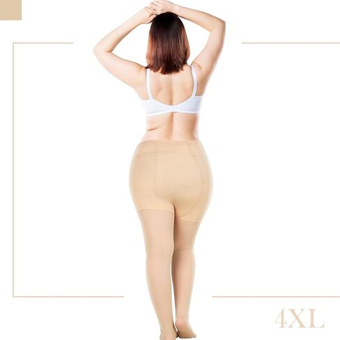 8 ازواج من الجوارب الضيقة غير الشفافة للنساء من 8 ازواج مقاس 4XL، جوارب طويلة عالية الخصر للتحكم في الجزء العلوي ناعمة ومرنة مقاس كبير للنساء، بيج نود واسود in Kuwait