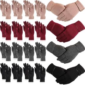 Twistover 20 Pairs Women's Winter Touch Screen Gloves Women's Texting Fleece Lined Windproof and Gloves Winter Texting Gloves for Woman Girl in Kuwait