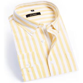 CILIVIO Men's 100% Cotton Oxford Dress Shirt Button-Down Long Sleeve Business Casual Shirt Regular Fit