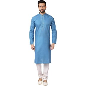 Shreyanvi Men's Indian Tunic Kurta Pyjama Set Wedding Party Wear Ethnic Festive Season Dress Suit in Kuwait
