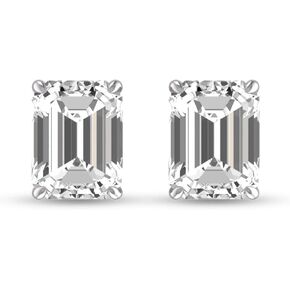 أقراط ألماس سوليتير من قطع الزمرد عيار 1 قيراط - 1 قيراط متوفرة في الذهب الأبيض عيار 14 قيراط والذهب الأصفر in Kuwait