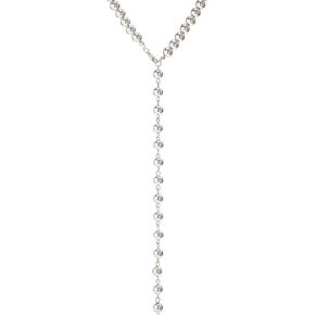 YBMYCM Lariat Gold Bead Necklace for Women, Dainty Long Necklace Y-Shaped Pendant Necklace Trendy Beaded Chain Drop Necklaces Simple Gold Jewelry for Women Girls Gift