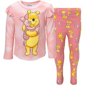 Disney Winnie the Pooh Girls Pullover Fleece Sweatshirt and Leggings Outfit Set Infant to Toddler