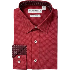 Nick Graham mens Traveler Wrinkle-resistant Stretch Dress Shirt Dress Shirt in Kuwait
