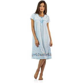 Casual Nights Women's Fancy Lace Flower Short Sleeve Nightgown