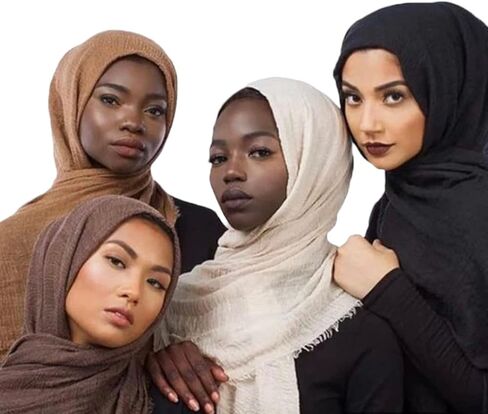 Jasmin candles Wholesale solid colors 12 pcs cotton Hijab set Women lightweight scarf for all season in Kuwait